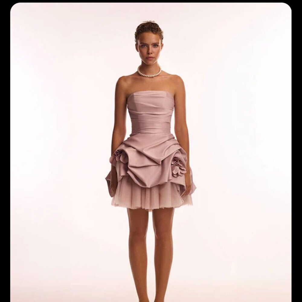 Milla Rosette mini dress in misty rose